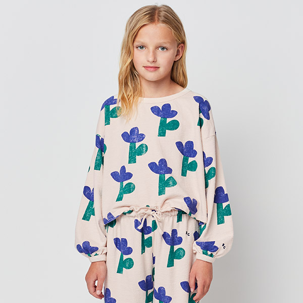 23SS_1_KID[]Sea Flower all over cropped sweatshirt -BB23KSSSTC034200