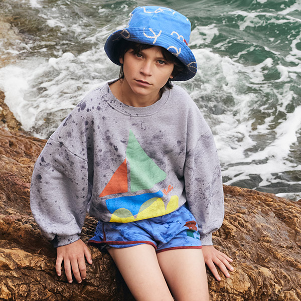 23SS_1_KID[]Multicolor Sail Boat sweatshirt -BB23KSSSTC037910