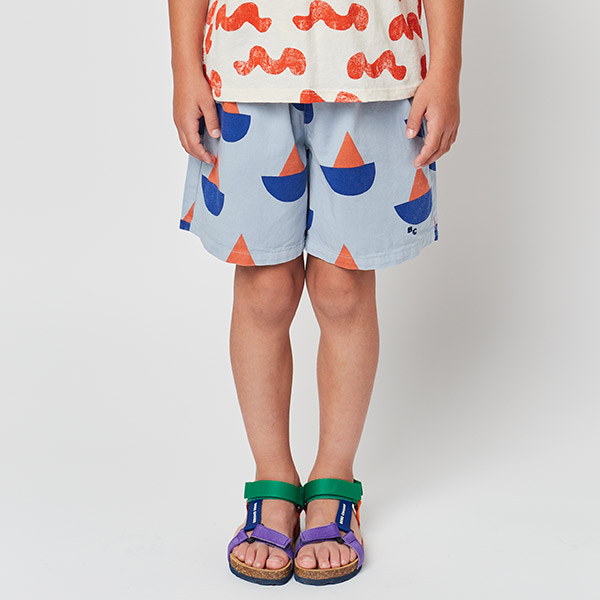 23SS_1_KID[]Sail Boat all over woven shorts -BB23KSTRSC079400