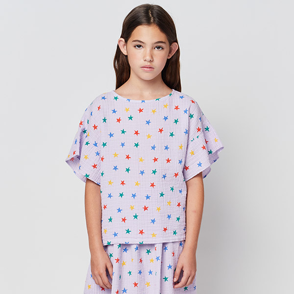 23SS_1_KID[]Multicolor Stars woven ruffle top ž-BB23KSSHRC103530
