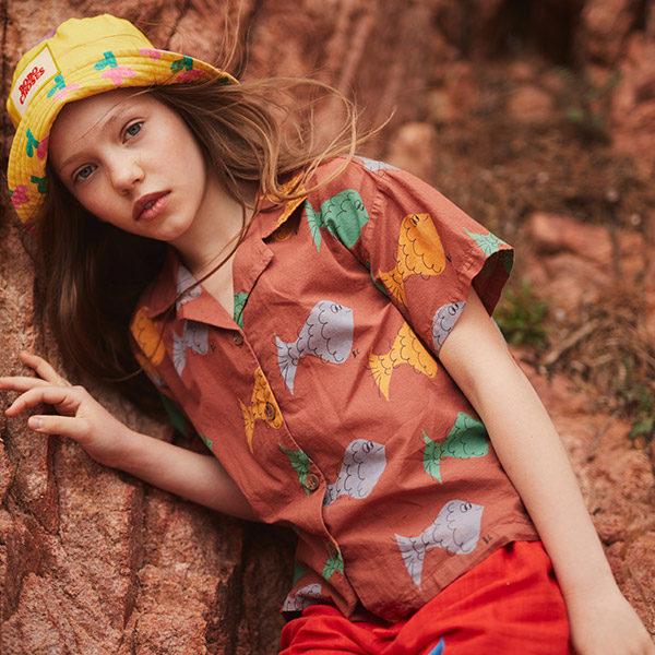 23SS_1_KID[]Multicolor Fish all over woven shirt -BB23KSSHRC104220