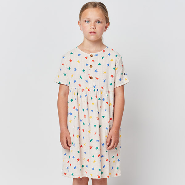 23SS_1_KID[]Multicolor stars all over woven dress 巹-BB23KSDREC129200