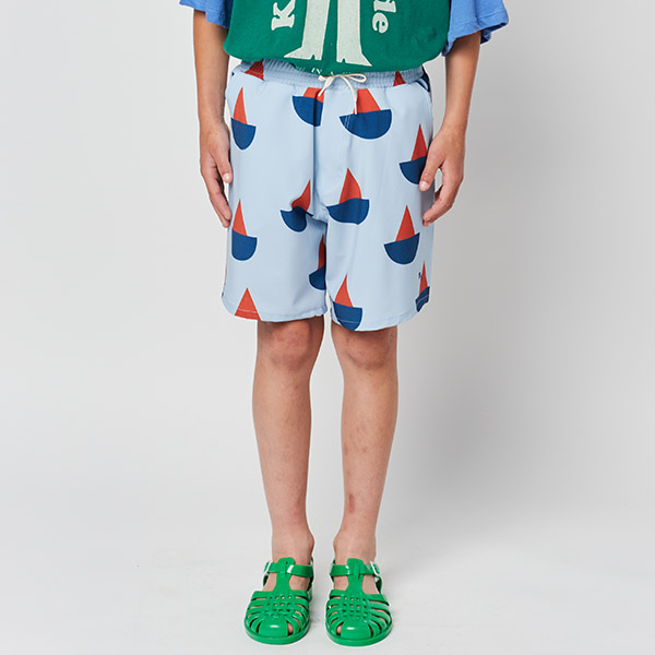 23SS_2_KID[]Sail Boat all over swim bermuda shorts -BB23KSSWMC143400