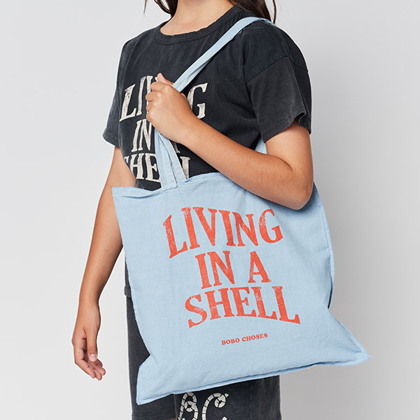 23SS_1_KID[]Living In A Shell blue tote bag -BB23KSACCI054400