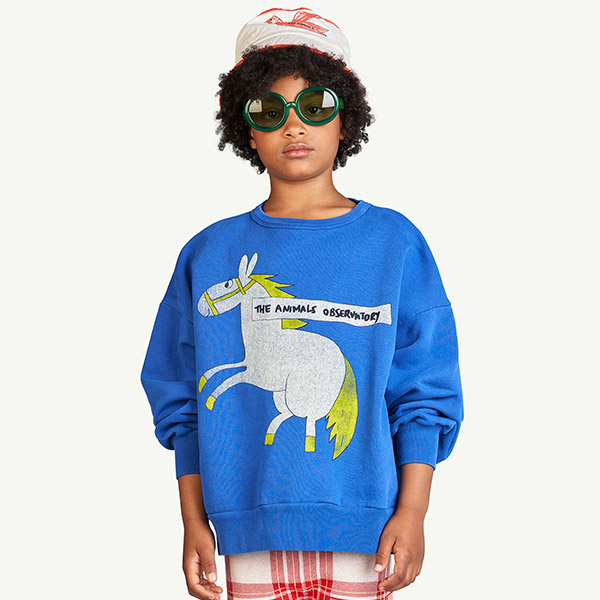 23SS[Ÿ]Horse Deep Blue Bear Oversize Sweatshirt_-TA23KSSST0042BLU