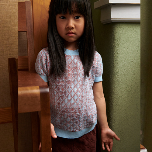 23SS[FUB KIDS]Harlekin T-shirt(glacier/redwood)