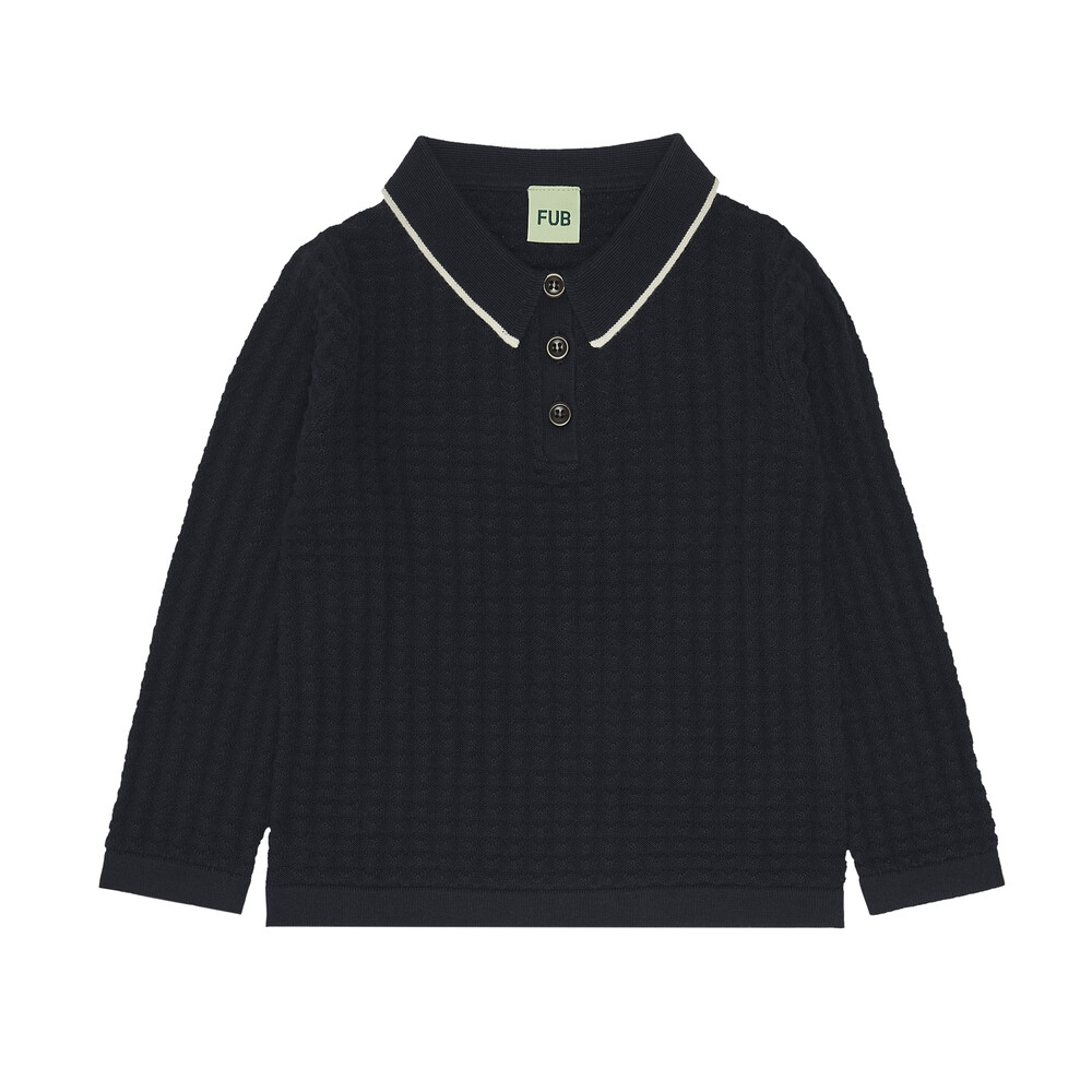 23SS[FUB KIDS]Long Sleeve Polo (dark navy)