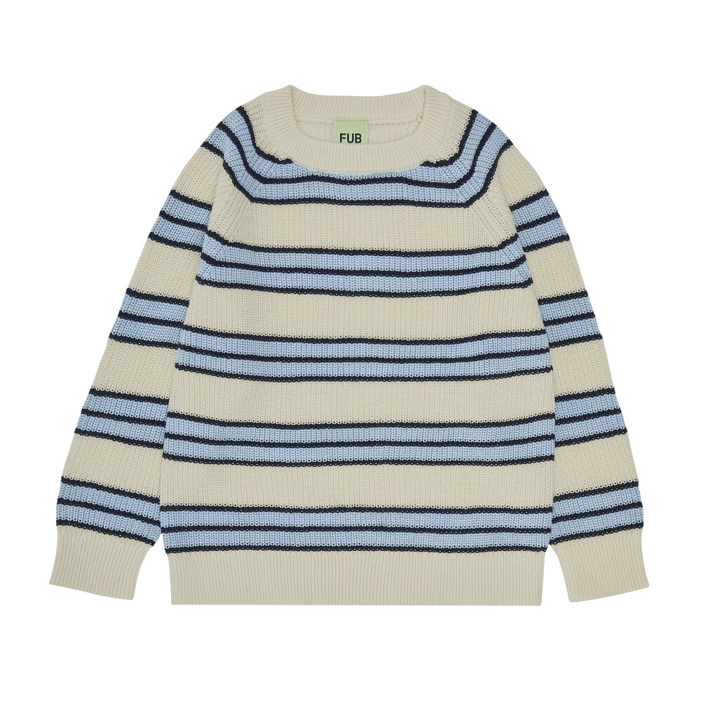 23SS[FUB KIDS]Rib Sweater(ecru/dark navy/glacier)