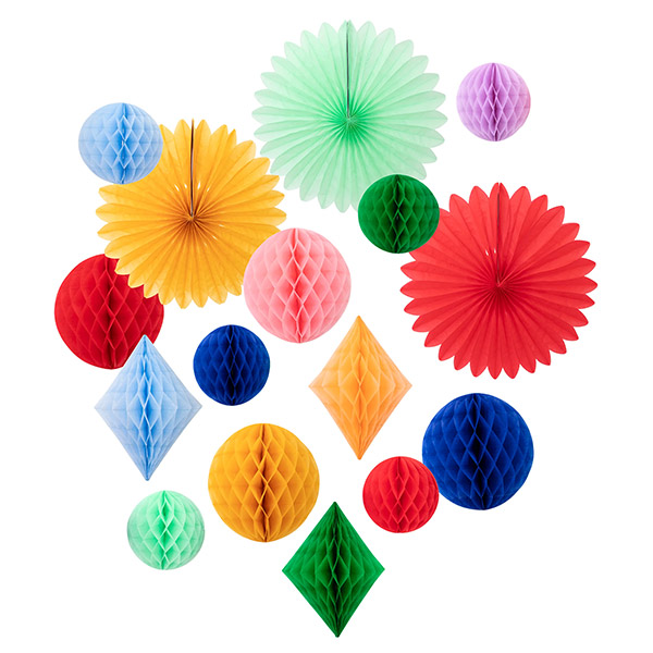 23[޸޸]Rainbow Honeycomb Decoration Kit (x 16 decorations)-ME223875