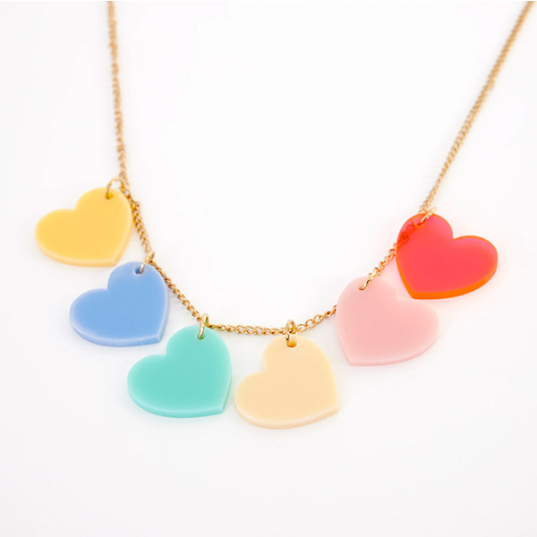 23[޸޸]Rainbow Hearts Necklace-ME218404