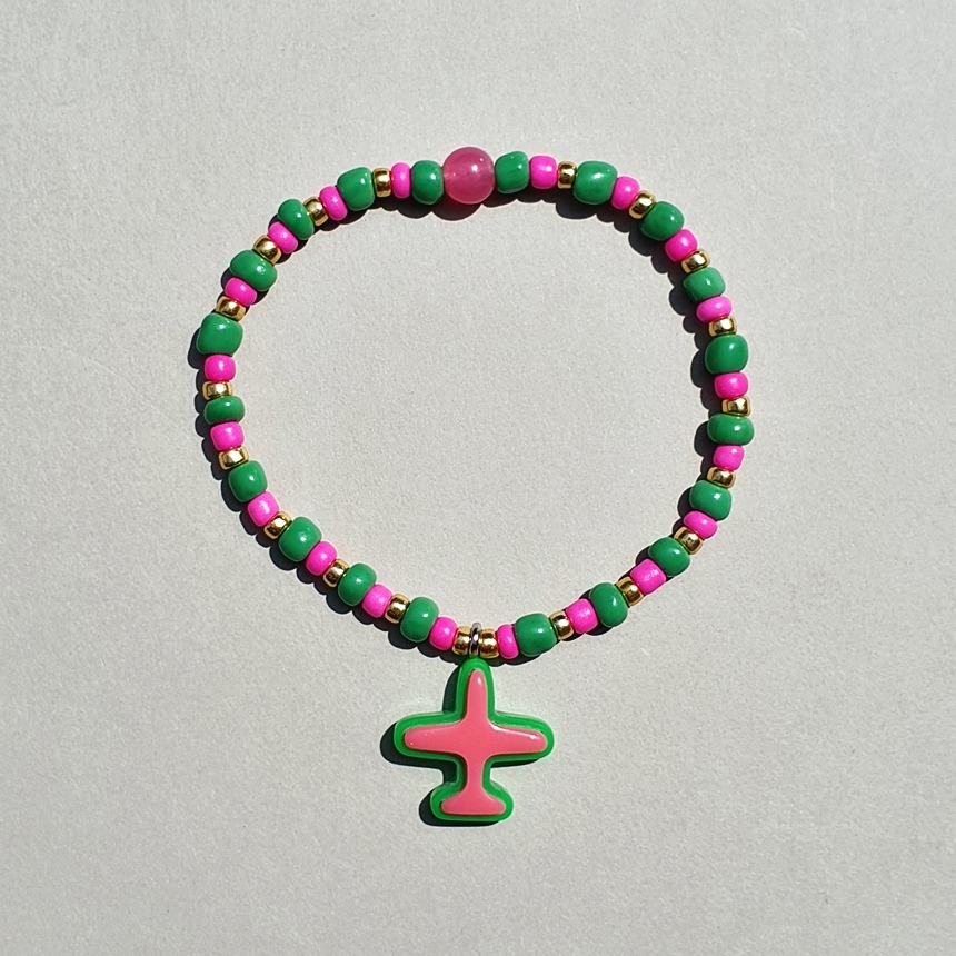 []ũ ׸   airplane Casual beads Bracelet