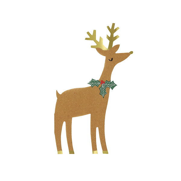 [޸޸]Reindeer With Holly Napkins_ƼŲ-ME268996