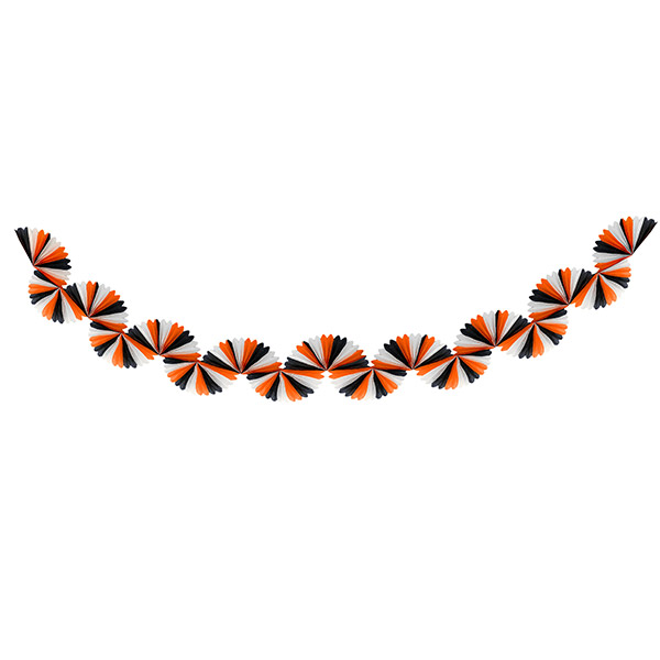 [޸޸]Black_Orange Stripe Honeycomb Garland-ME270166