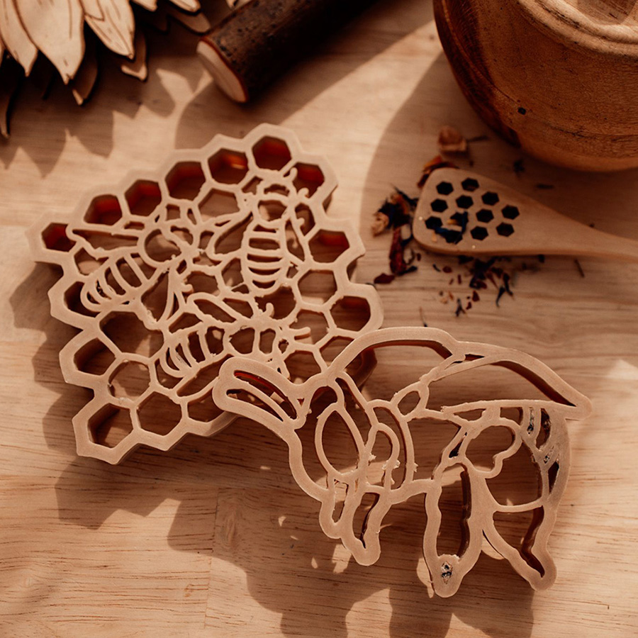 [ŲũƮ]Teddy Bear Bee & Honey Comb Eco Cutter Set