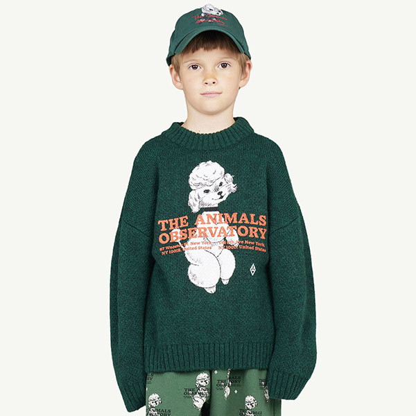 RE크리스마스 캡슐[타오]Green Poodle Bull 스웨터-TA23KASWT0018GRN