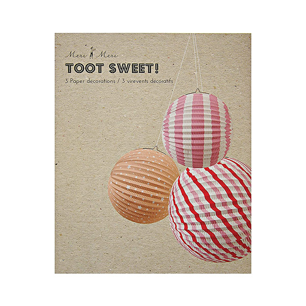 [޸޸]Toot sweet 3 paper decorations - Lanterns pink-ME451329